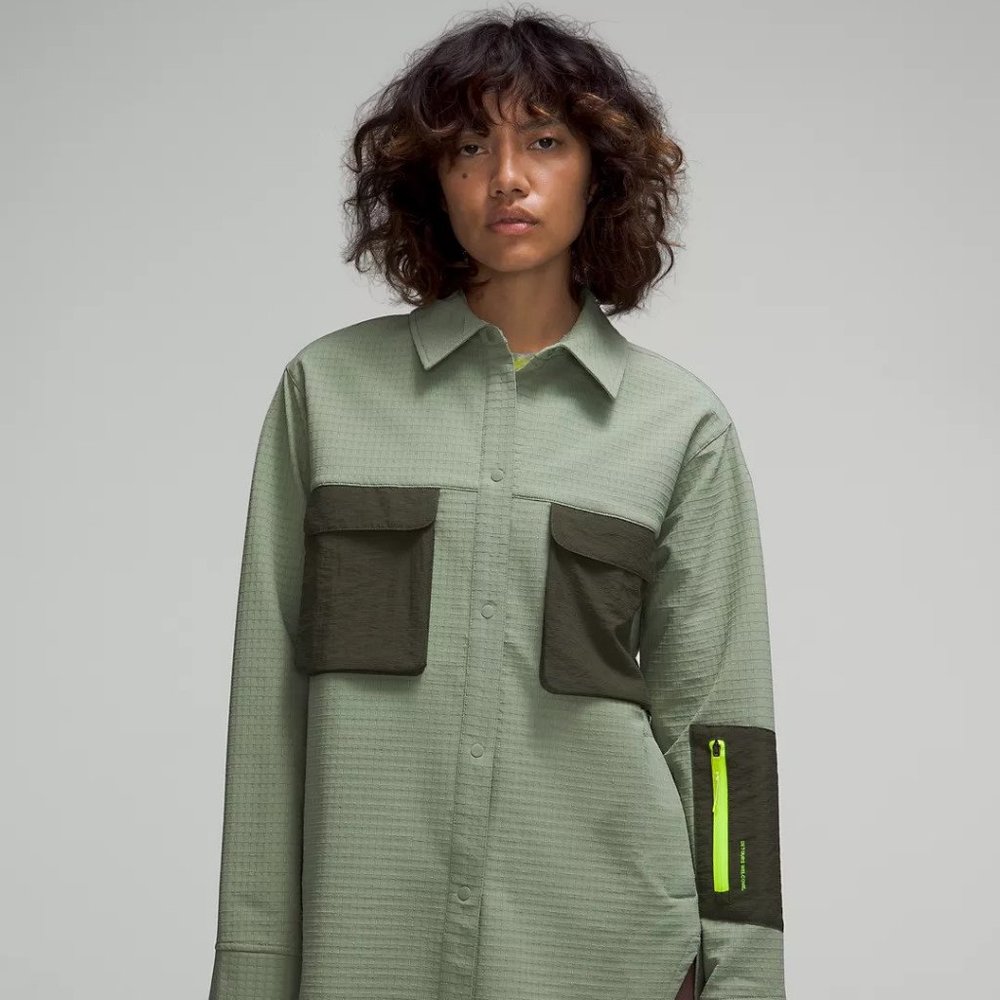 Lululemon Grind Fleece Hiking Overshirt Laurel Green/Medium Olive 8